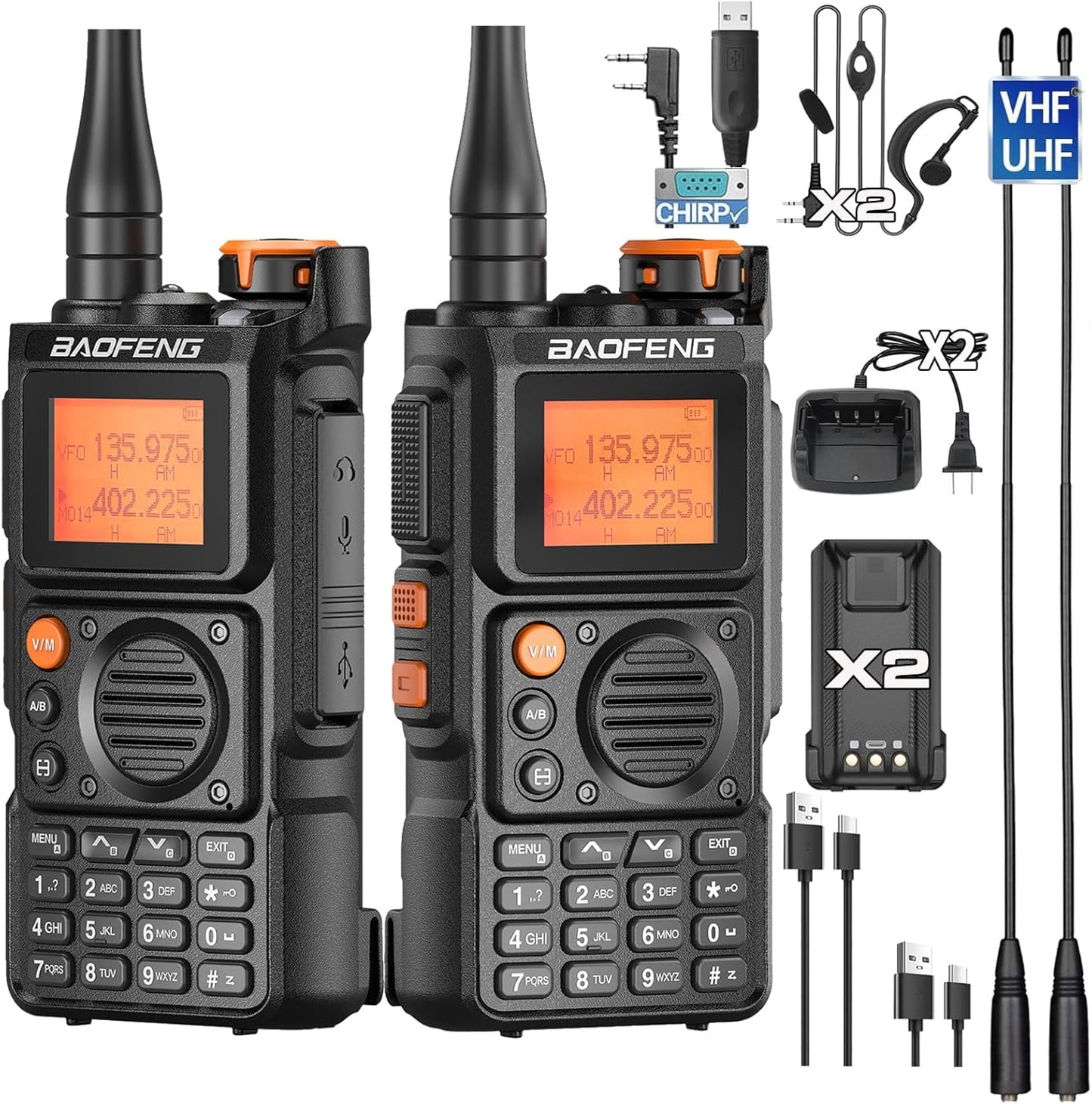 BAOFENG K6 Tri-Band Handheld Ham Radio Full Kit for Long Range