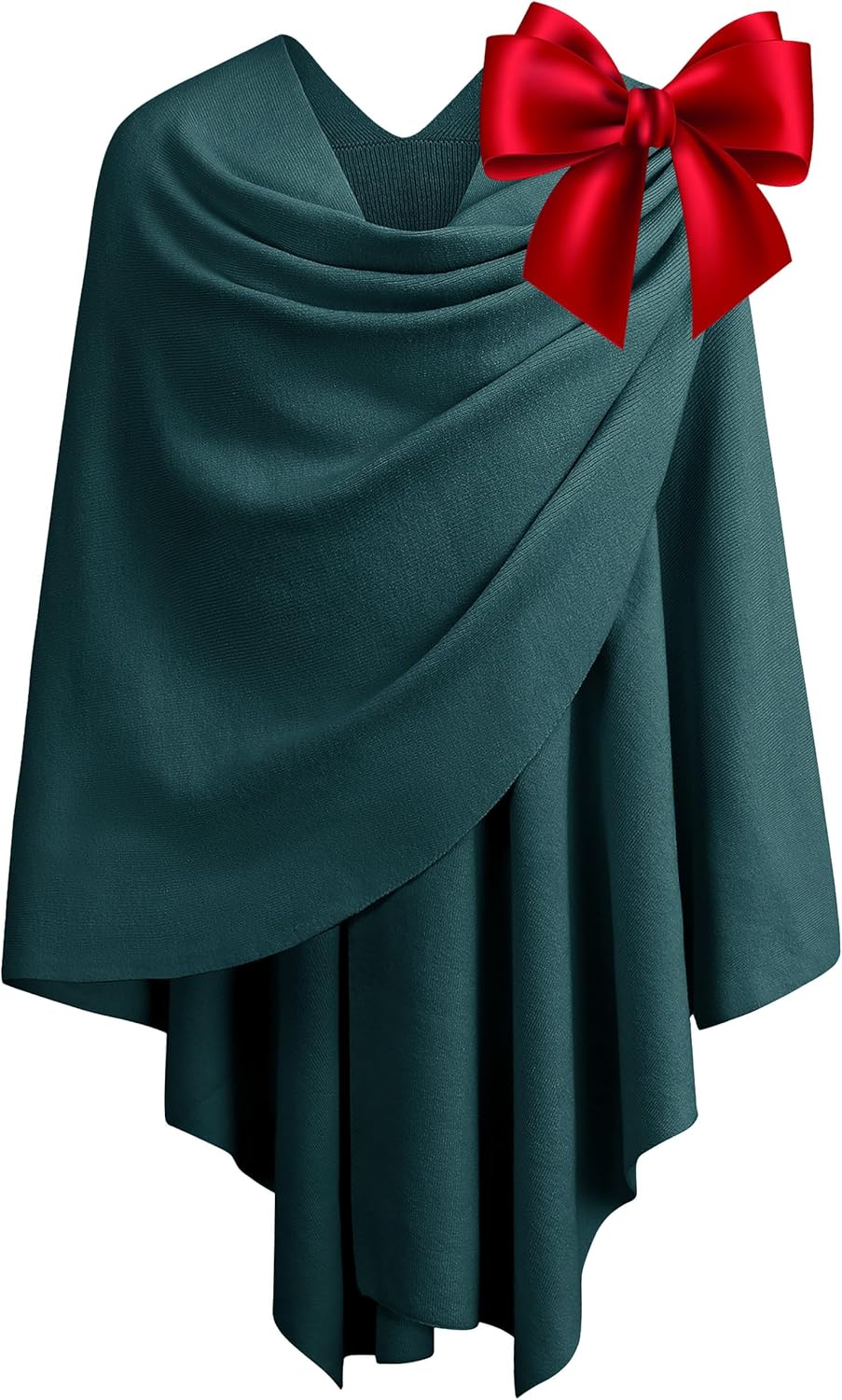 PULI Womens Large Cross Front Poncho Sweater Wrap for Fall