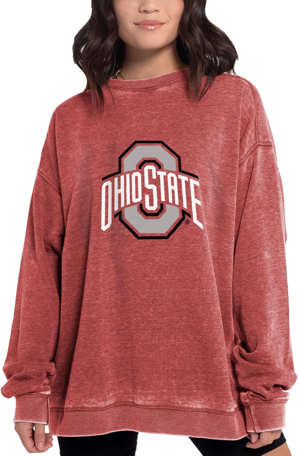 Chicka-d Women's Campus Crew: Stylish Burnout Fleece Pullover
