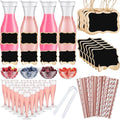 Mimosa Bar Supplies Set with Carafes and Champagne Flutes