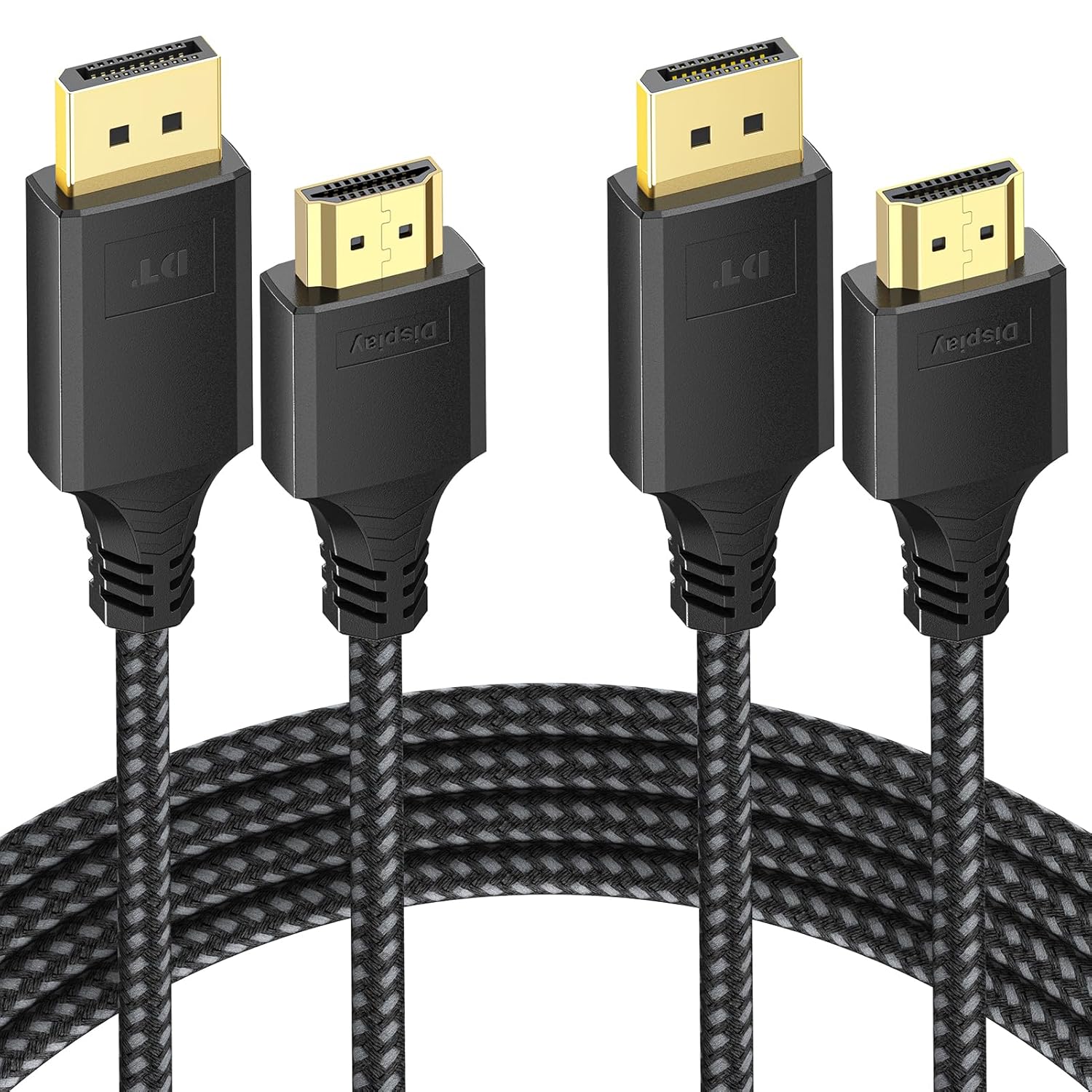 4K DisplayPort to HDMI Cable 2 Pack - High Speed Video Clarity!