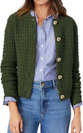 Women's Knit Cardigan Sweater - Cotton Long Sleeve Button Front