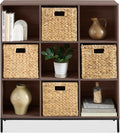 9-Cube Bookshelf 3-Tier Wood Storage Bookcase - Space-Saving Organizer