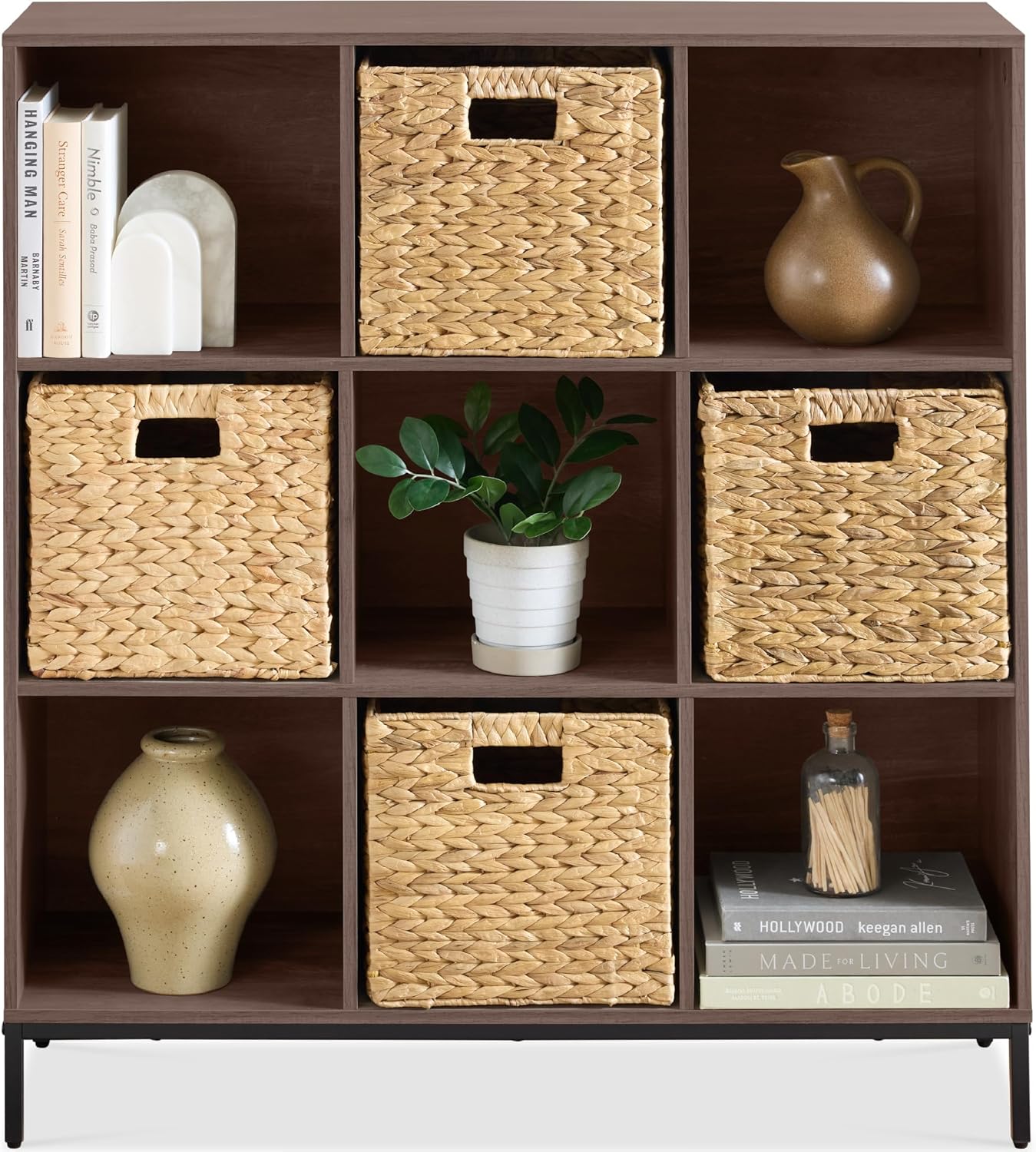 9-Cube Bookshelf Organizer for Living Room and Office Use