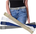 Adjustable No Show Elastic Belts for Women with Flat Buckle Design