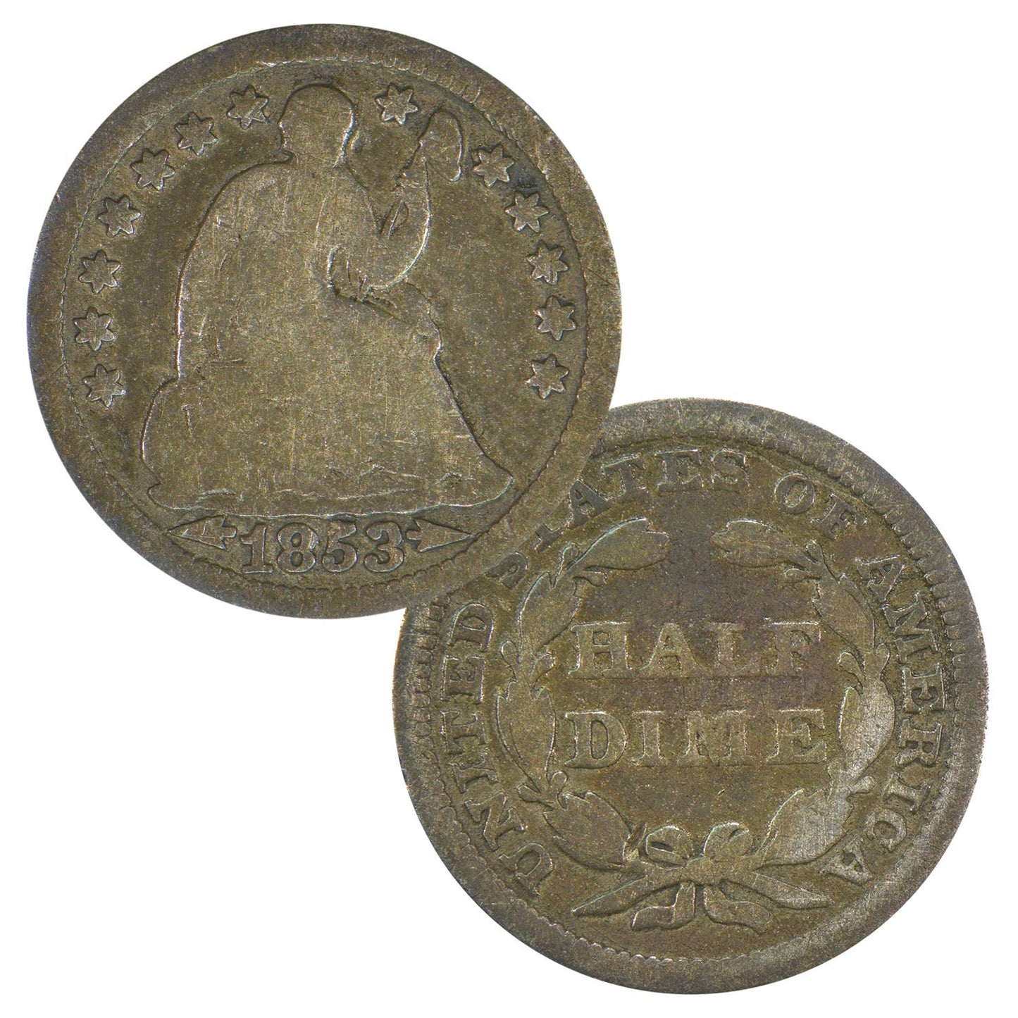 United States Mint 1838-1853 Seated Half Dime - 90% Silver Coin