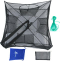 Black Foldable Fishing Bait Trap Net for Minnow Crab Shrimp - Compact
