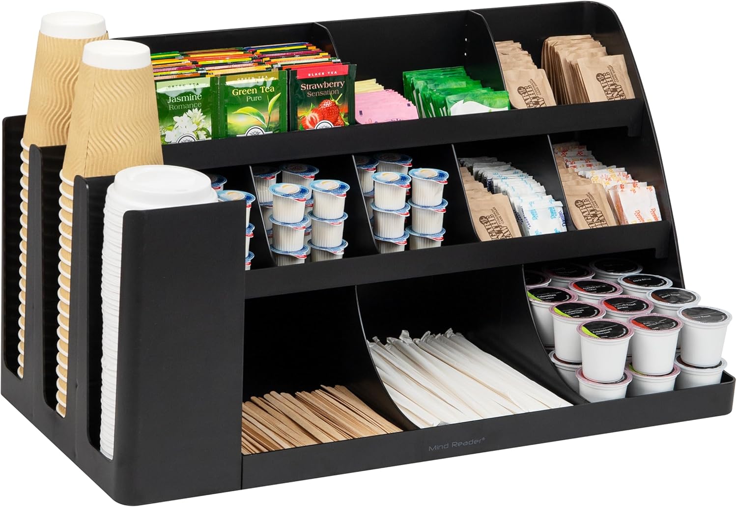 Mind Reader Extra Large Cup and Condiment Station for Organizing