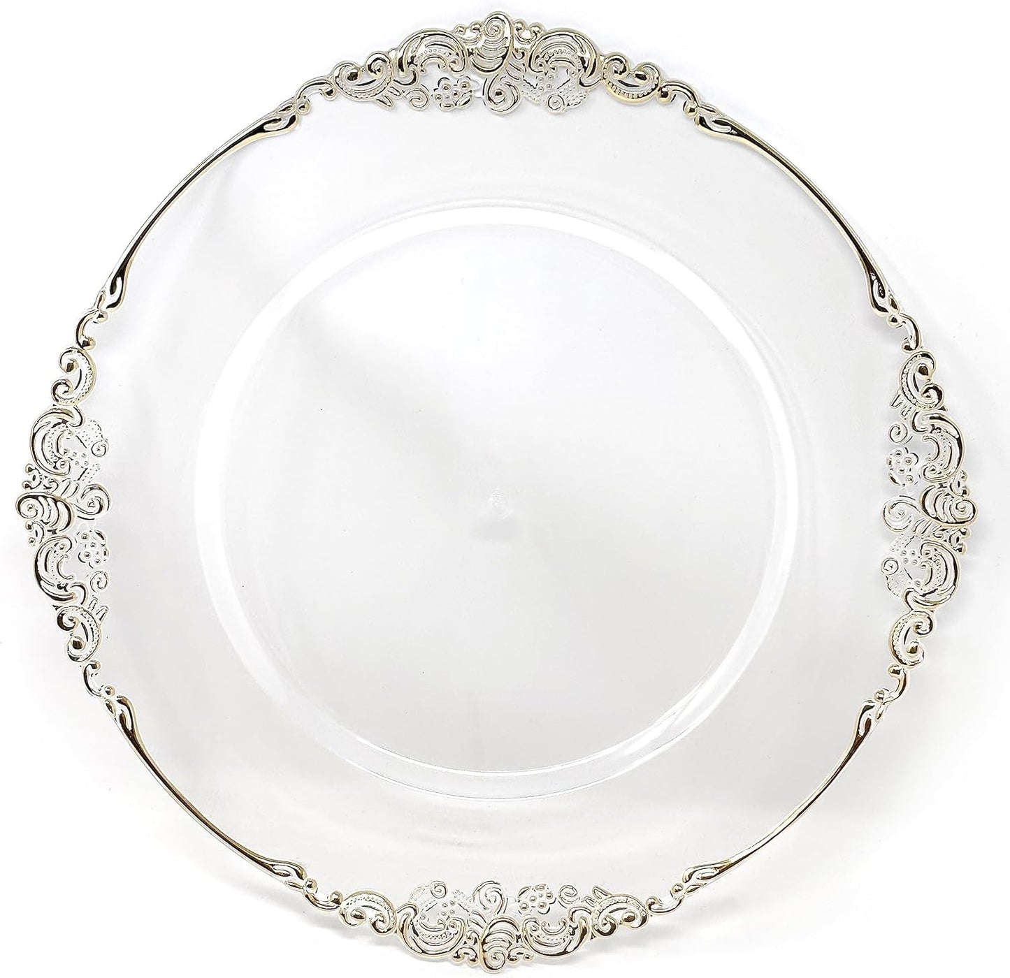 Premium Clear Charger Plates - Set of 6 - Elegant Table Decor for Special Occasions