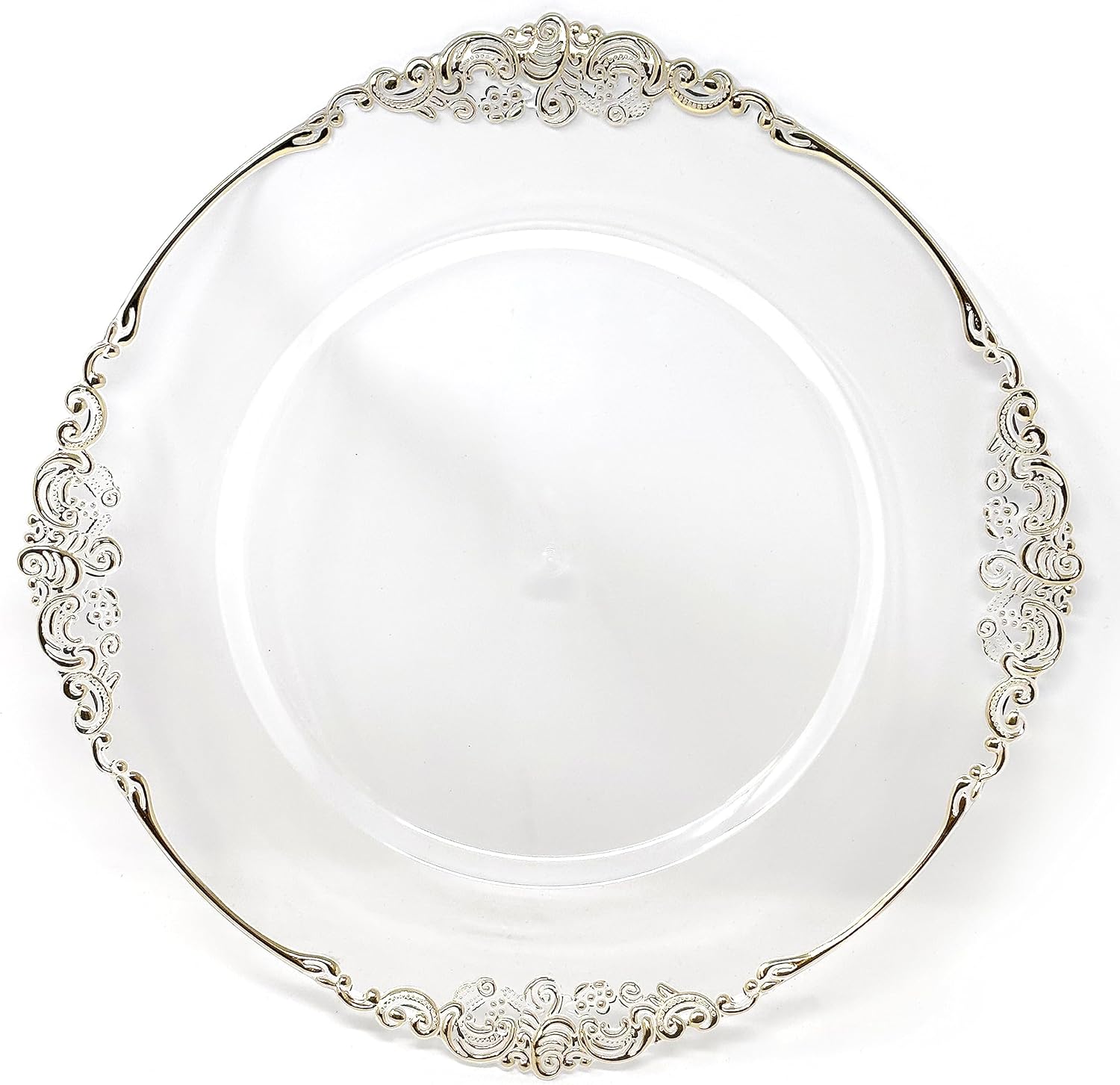 Premium Clear Charger Plates - Set of 6 - Elegant Table Decor for Special Occasions