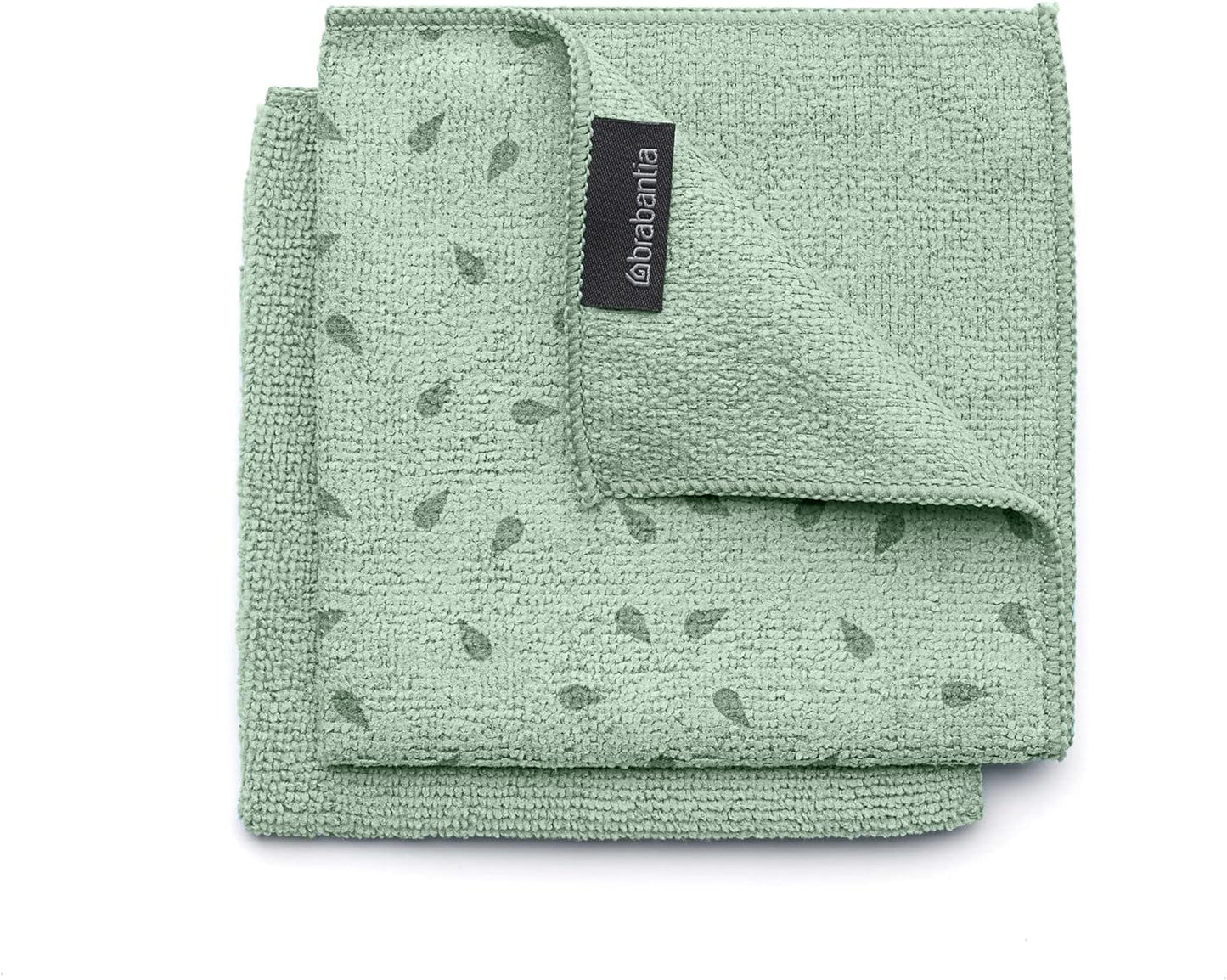 Brabantia x2 Microfiber Dish Cloths (Jade Green) - Absorbent Hygienic Rags