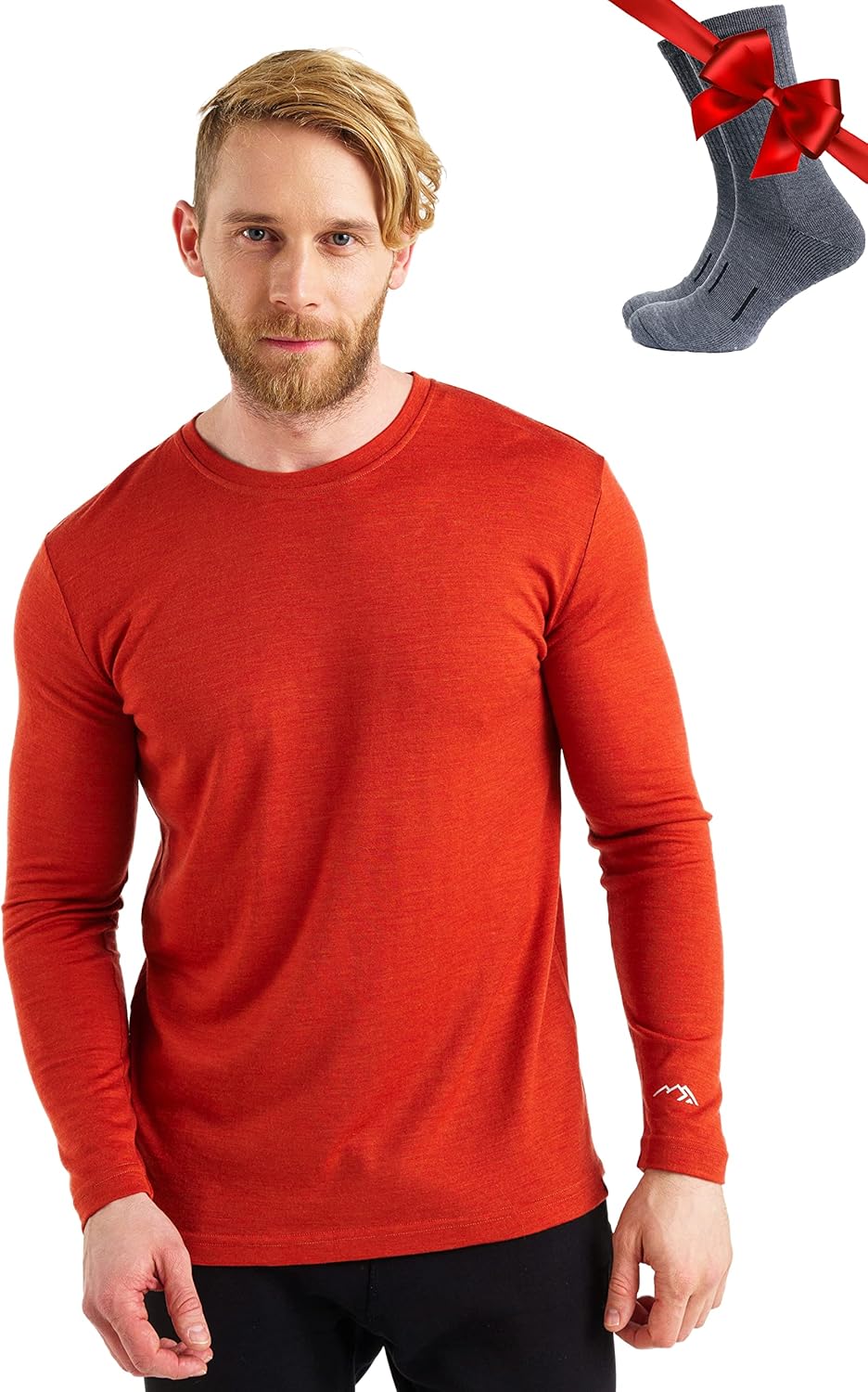 Merino Wool Base Layer - Mens Thermal Shirts & Socks Set