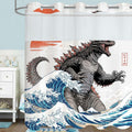 Dinosaur Shower Curtain No Hook 74x71 in - Fun Prehistoric Design