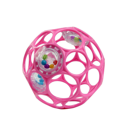 Easy-Grasp Pink Oball Rattle - Stimulating Toy for Newborns