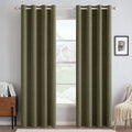 Linen Texture Blackout Curtains 52x90 in - Thermal Light Olive Green