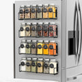 Magnetic Spice Rack 4 Pack with 24 Glass Jars - Space Saving Organizer