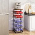 Water Bottle Storage Rack with Wooden Tabletop - Large Capacity