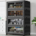 480Qt Stackable Storage Bins with 4 Lids - Extra Large Collapsible