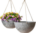 Large Hanging Planters for Indoor Outdoor Plants - Set of 2