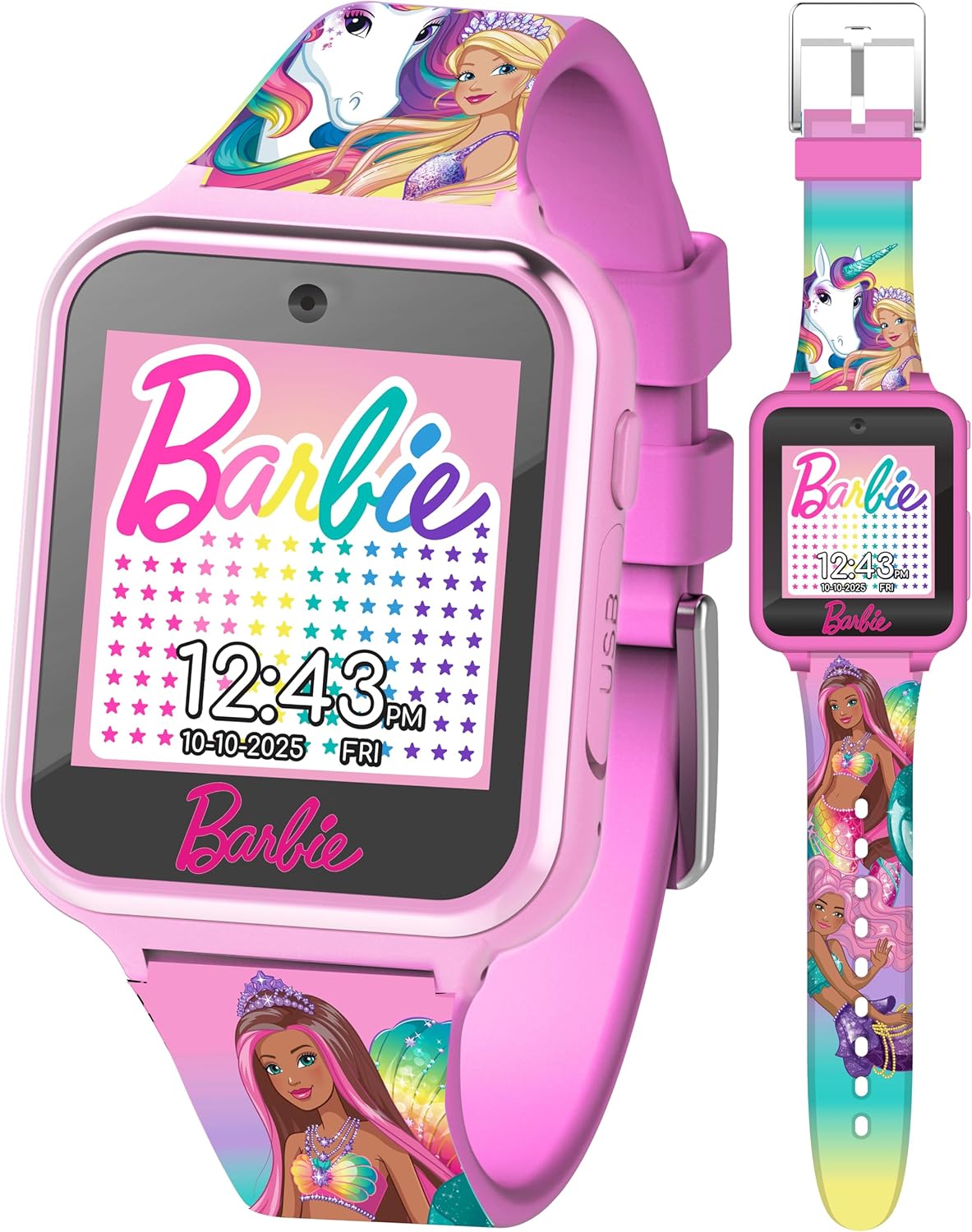 Barbie Kids Smartwatch - Interactive Fun & Stylish - Unicorn & Mermaid Straps