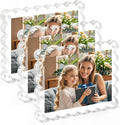 3Pack Magnetic Acrylic Picture Frames 5x7 - Scalloped Double-Sided