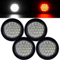 Pack of 4 4 in LED Round Trailer Lights - Dual Red/White Function