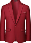 MAGE MALE Men's One Button Blazer Slim Fit Lightweight Sport Coat two