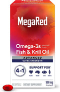 Megared Omega-3 Fish & Krill Oil Supplement 900mg - 4in1 Support