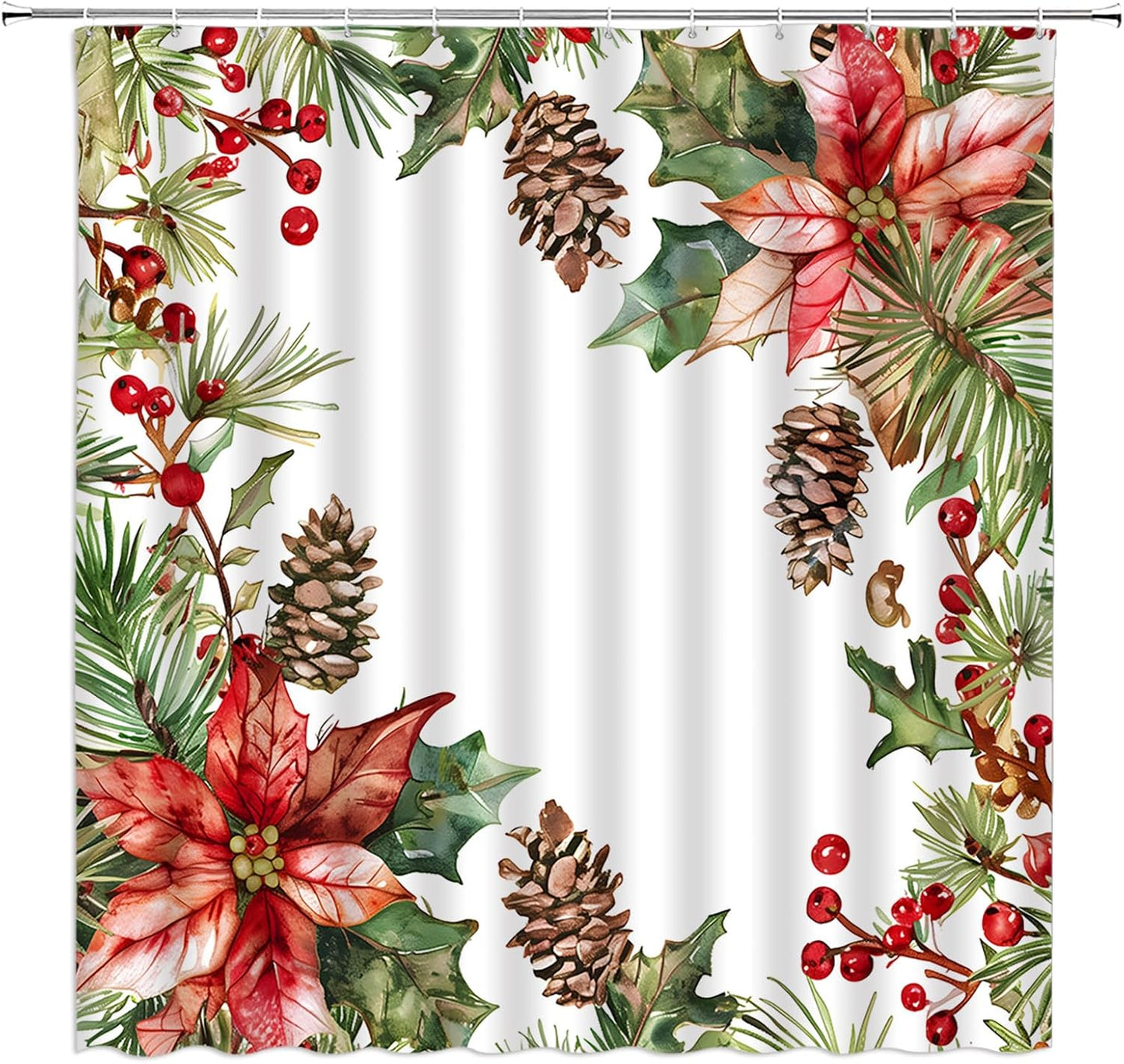 Rustic Christmas Shower Curtain - 70x70 Inches