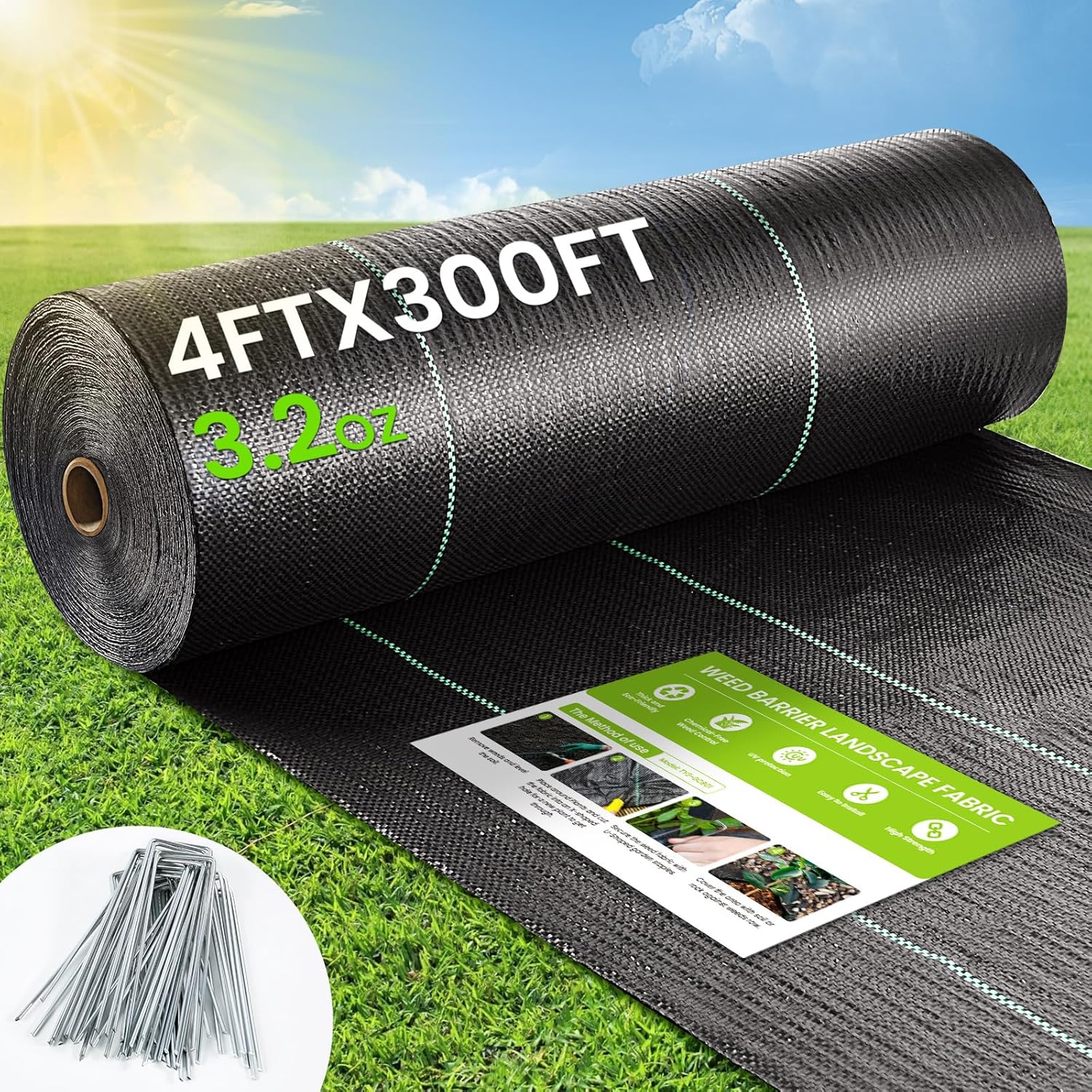 Weed Barrier Fabric 4x300ft Heavy Duty Durable Ground Cover