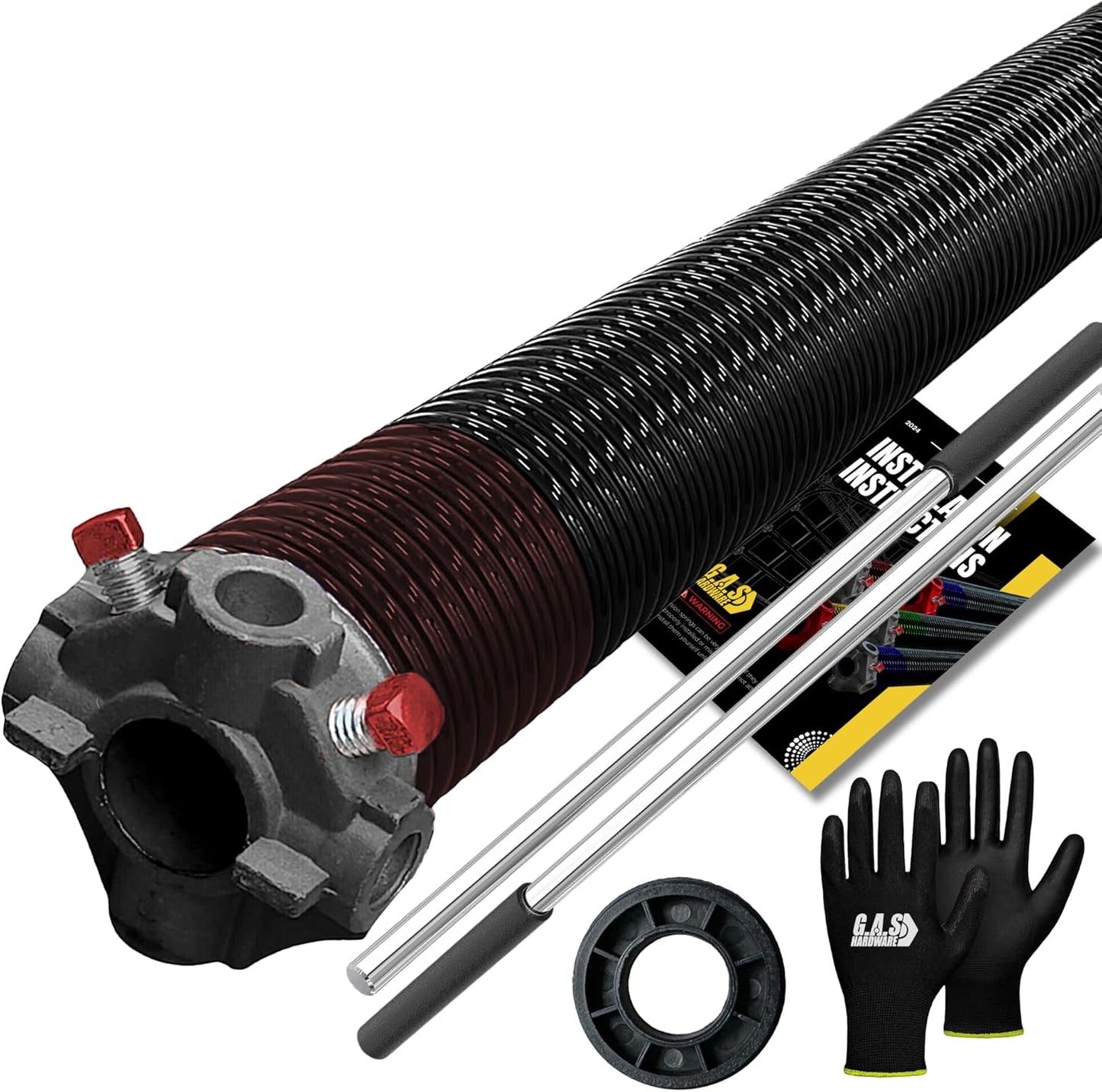 Garage Door Torsion Spring 234x2x25 with Winding Bars and Gloves
