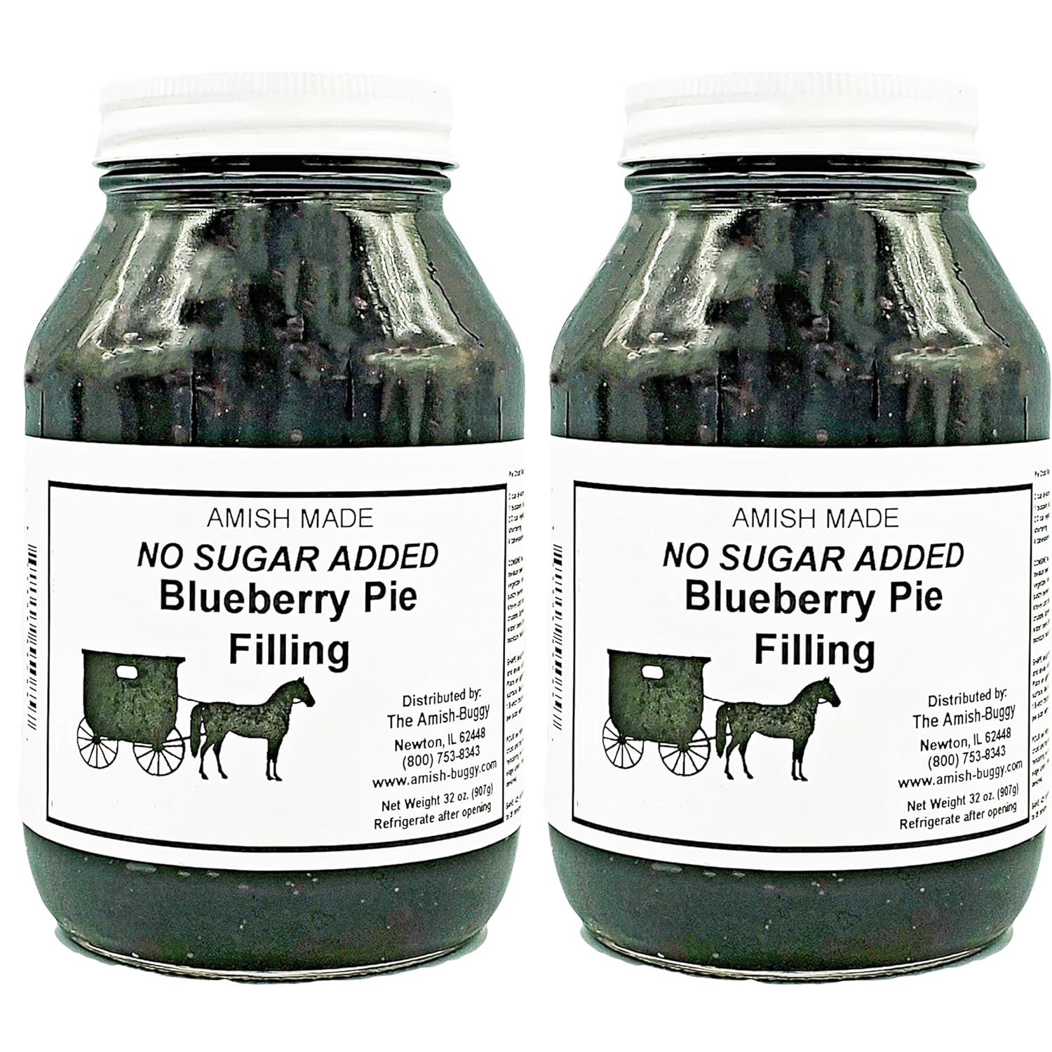 Amish Buggy Blueberry NSA Pie Filling - 32 Oz Jars