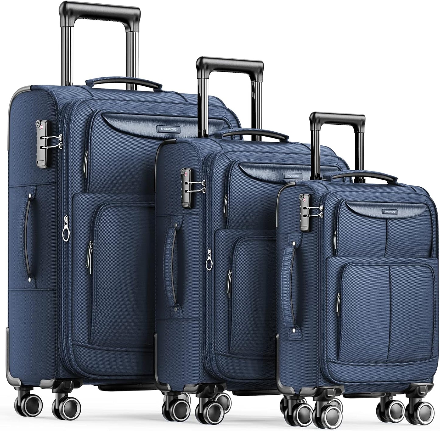 SHOWKOO Luggage Sets: Durable Expandable Softside Suitcases