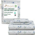 100% Organic Cotton Percale Sheets Full Size - Crisp, Deep Pocket