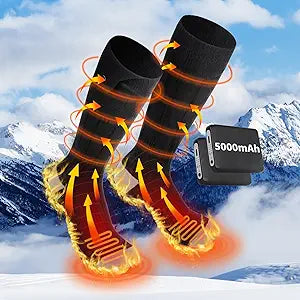 Heated Socks for Men Women - Rechargeable Electric Foot Warmers