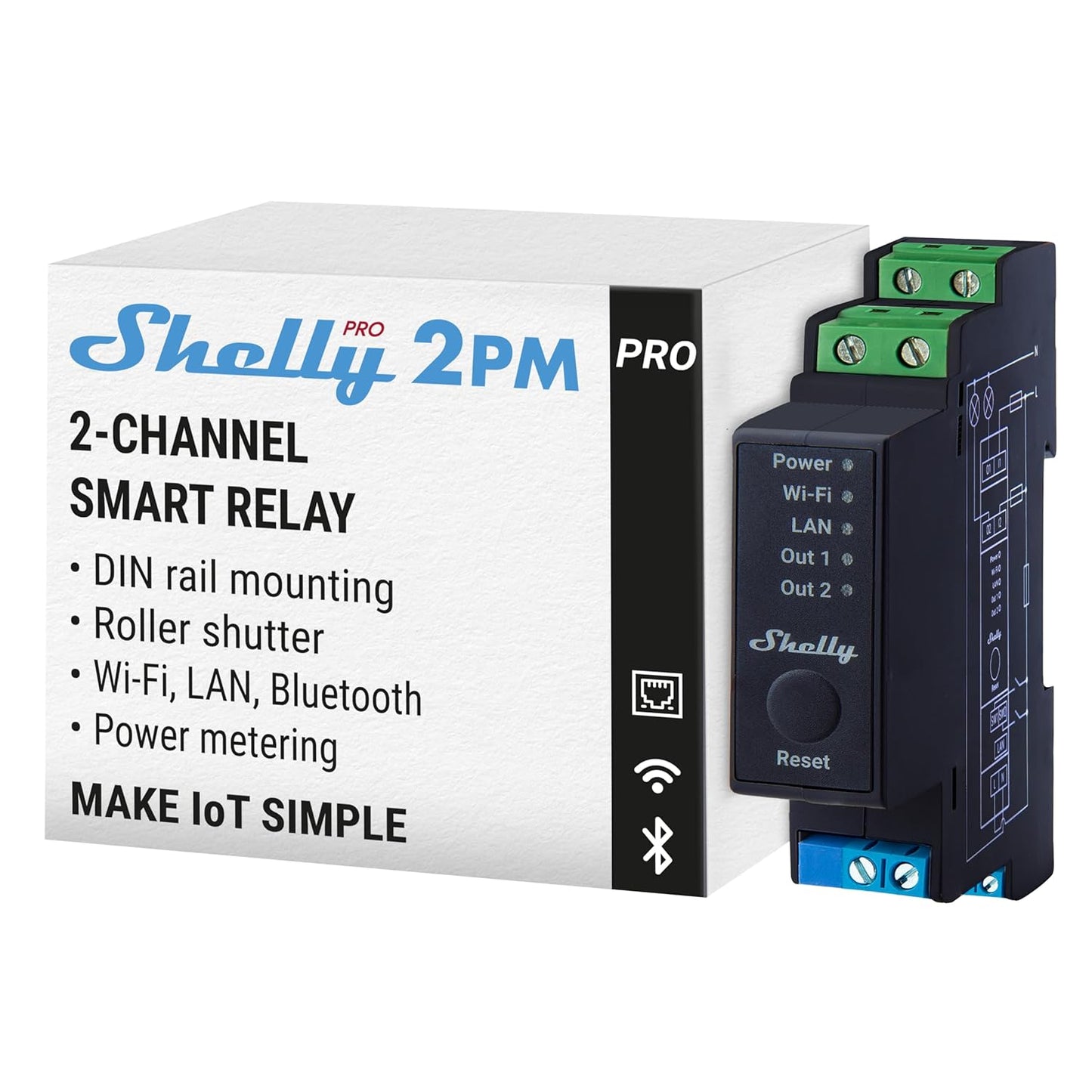 Shelly Pro 2PM Smart Relay for Home Automation and Control