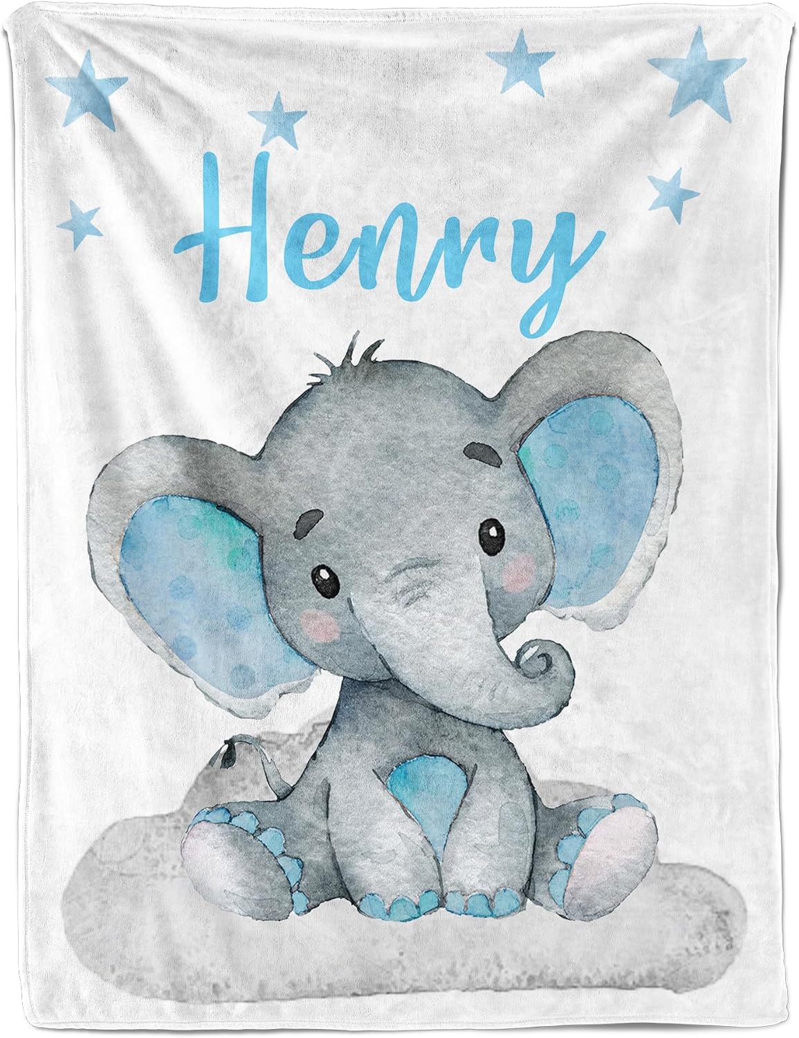 Custom Elephant Baby Blanket for Boys - Super Soft Personalized Name Blanket