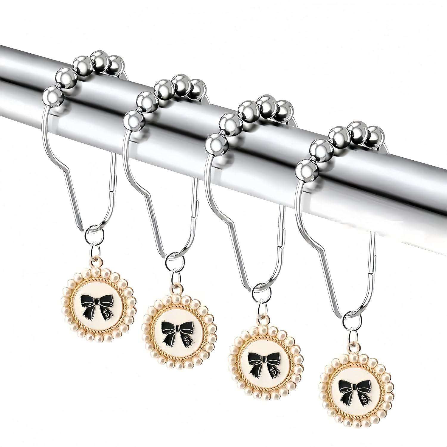 Pearl Pendant Bow Shower Hooks: Glam up your shower!