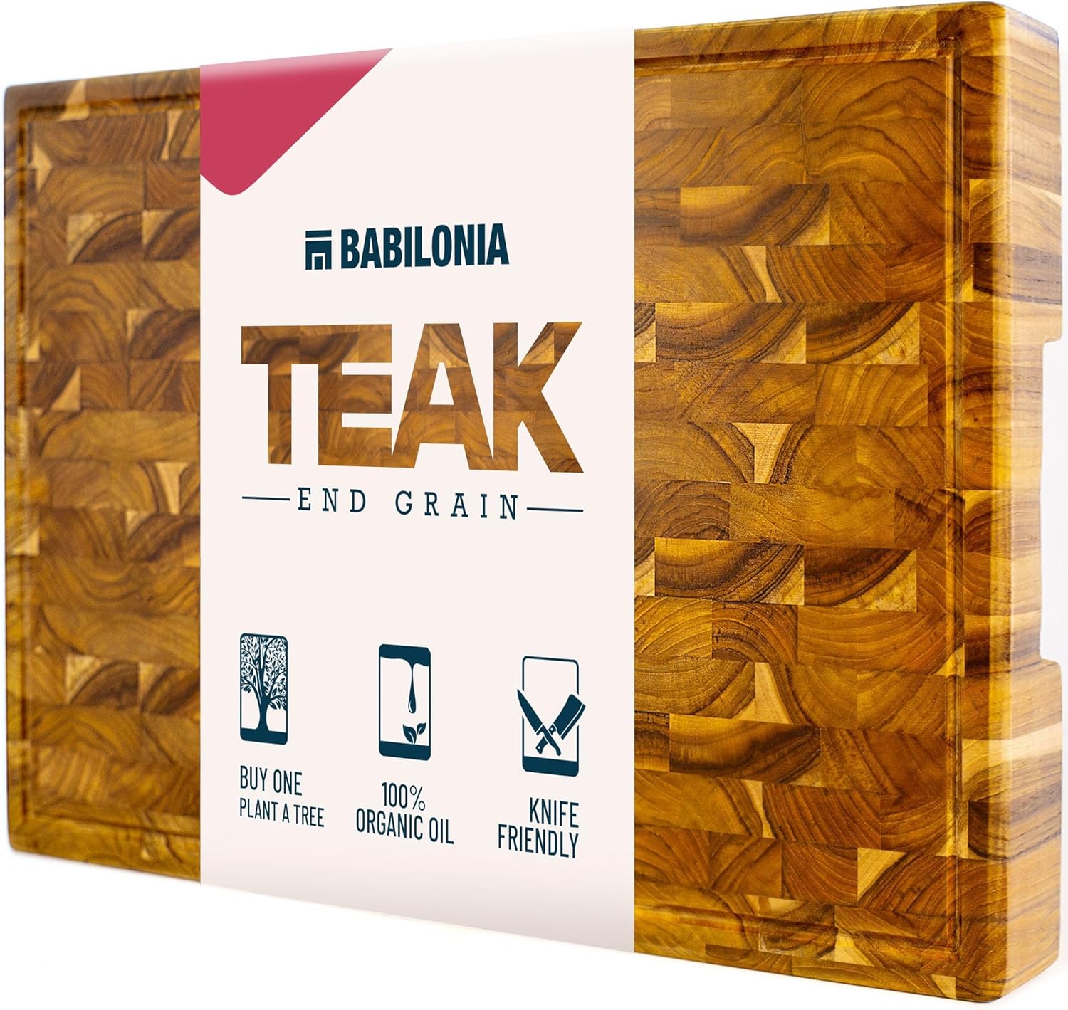 Teak Cutting Board Large by BABILONIA - Premium Quality