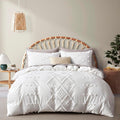 Tufted Duvet Cover Queen Size - Soft Lightweight 3-Piece Set
