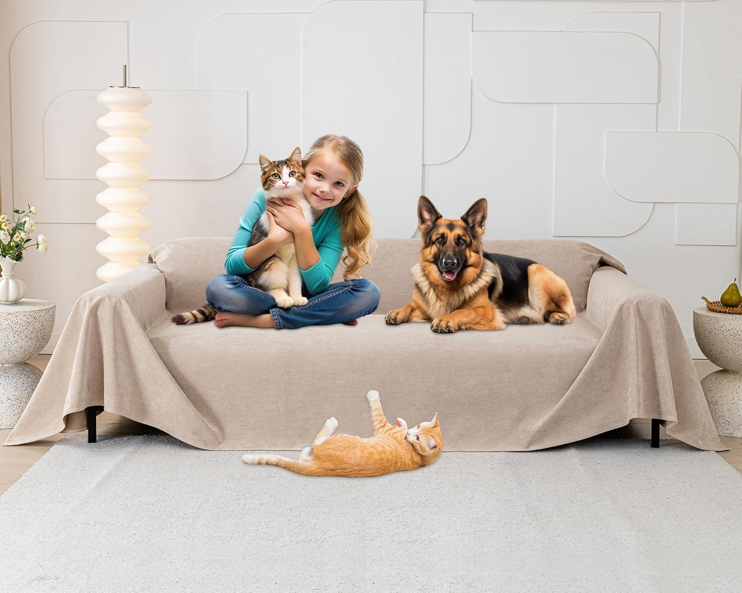 Cat Scratch Furniture Protector - Anti-Slip Waterproof Cover