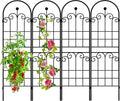 LZRS 4 Pack 71x20in Rustic Iron Arch Garden Trellis - Durable Support