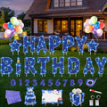 Happy Birthday Yard Sign Set with LED Lights and Stakes - Complete
