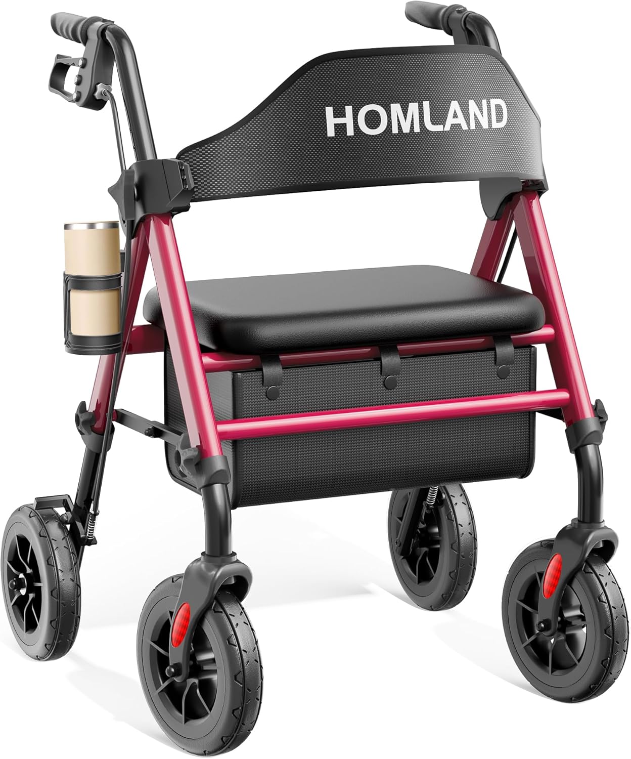 HOMLAND Walkers for Seniors with Seat - Durable & Foldable Design