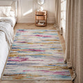 3x5 Area Rug for Living Room - Machine Washable Abstract Pink