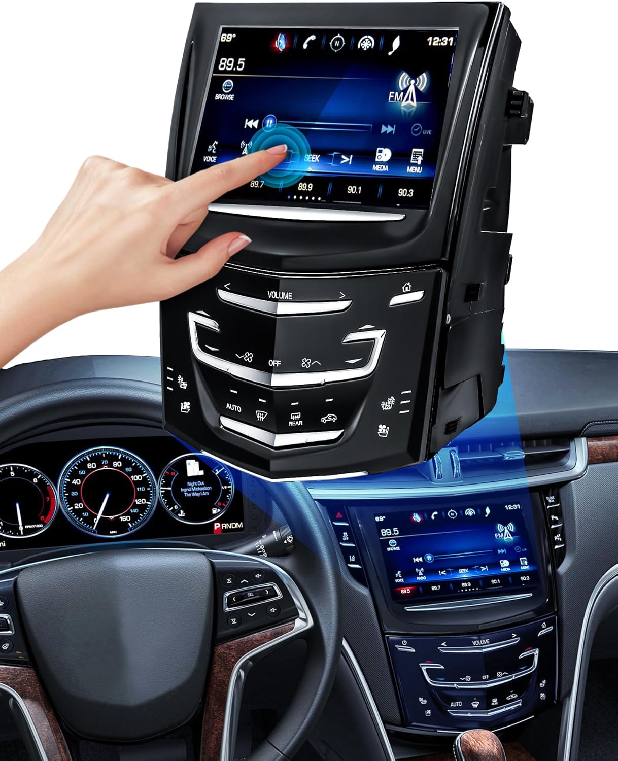 Fit Cadillac CUE System Touch Screen Replacement for ATS CTS SRX