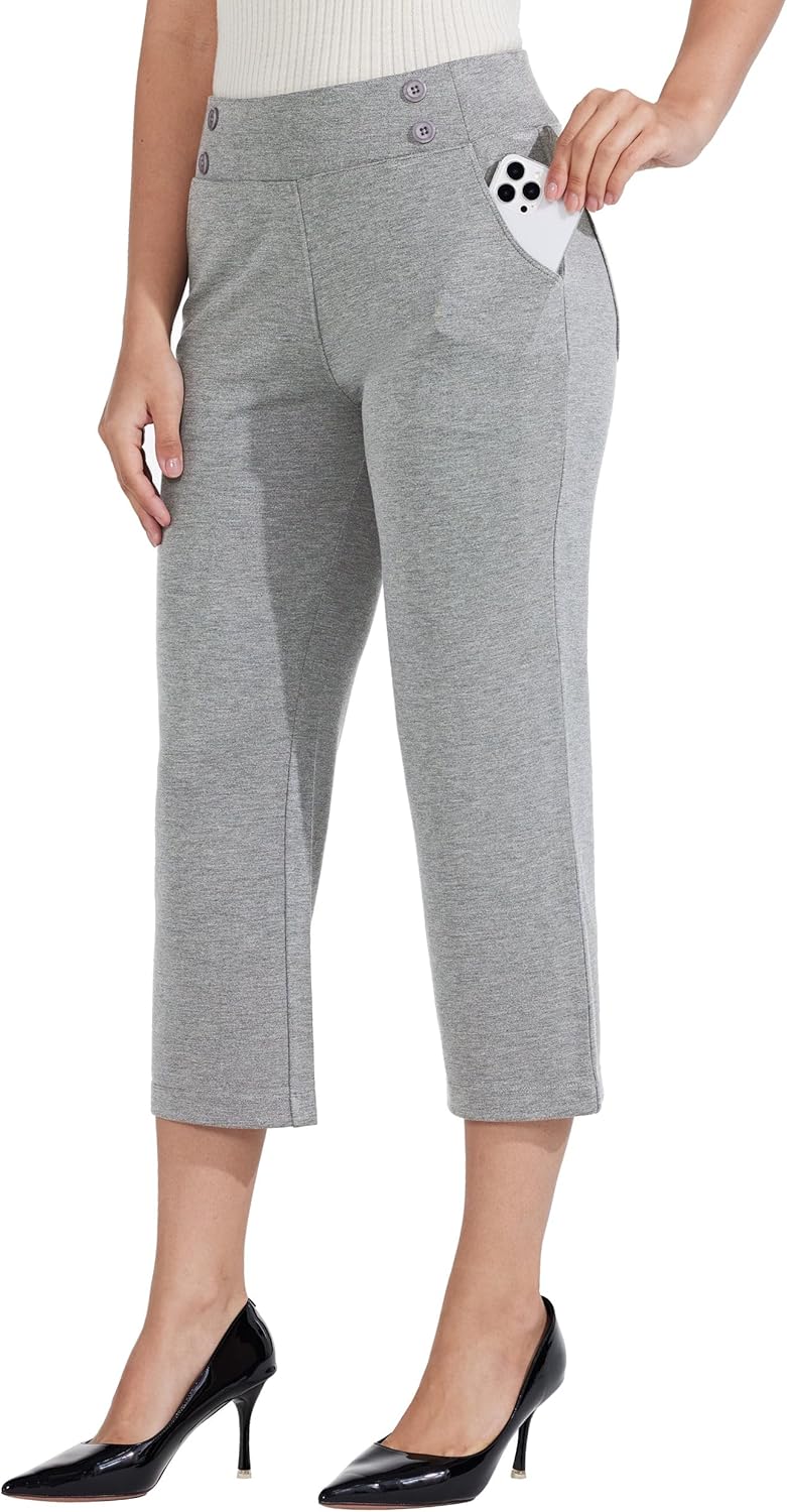 Willit Women's Capri Pants for Work and Casual Wear