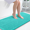 OLANLY Bathroom Rug 47x24 in Teal - Soft Absorbent Chenille Bath Mat