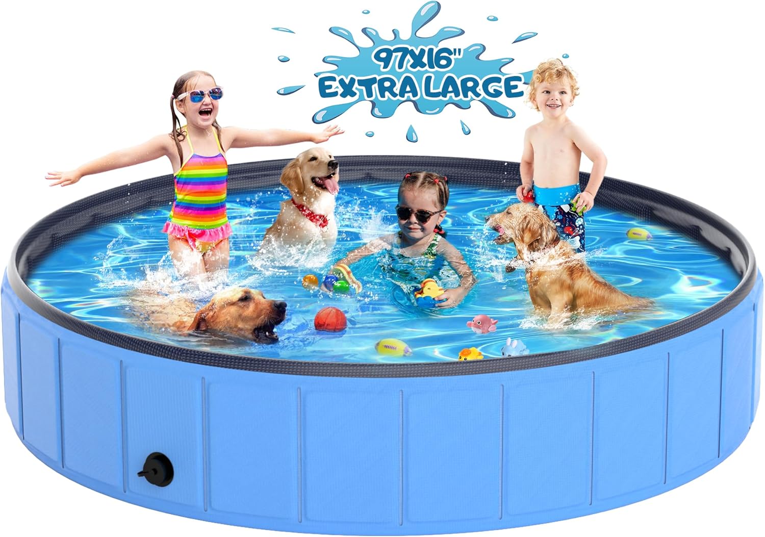 Large Foldable Dog Pool for Pets - Perfect for Summer Fun