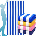 Extra Large Striped Beach Towel 4-Pack - Oversized Soft Microfiber